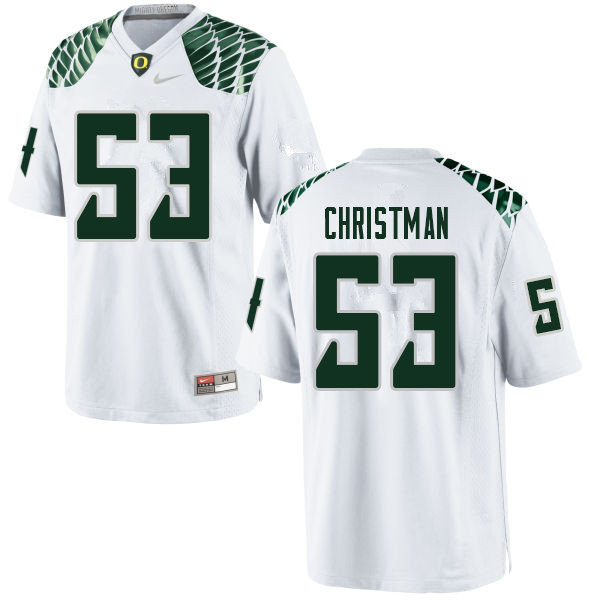 Men #53 Matt Christman Oregn Ducks College Football Jerseys Sale-White - Click Image to Close
